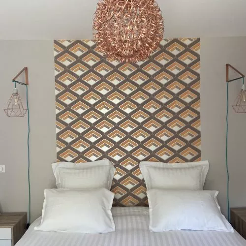 Chambre Orange Metallique